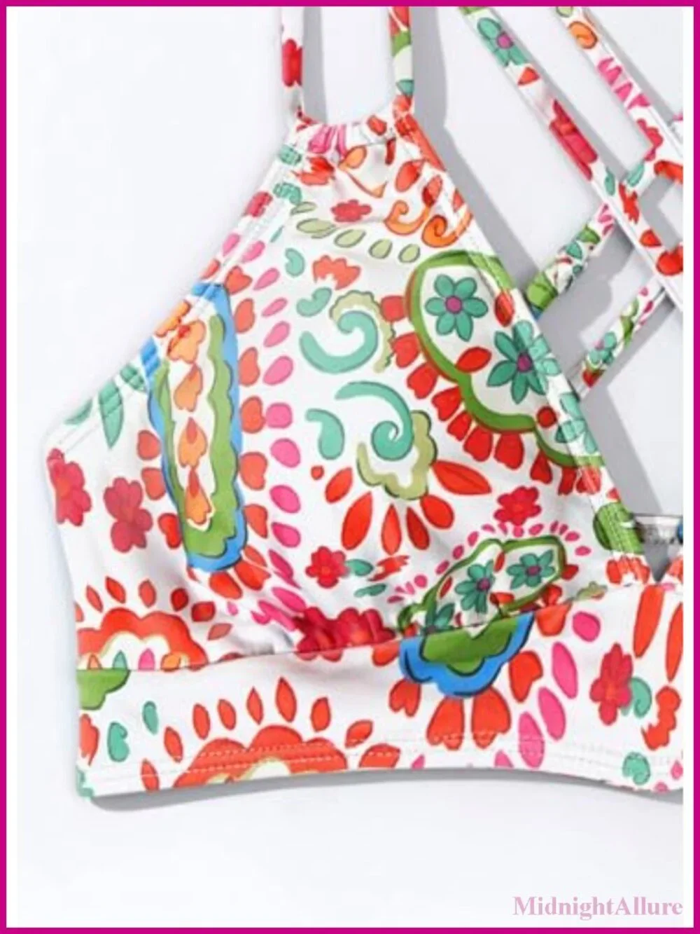 Women's Push Up V Neck Bikini Set Criss Cross Back Two Piece Bathing Suit